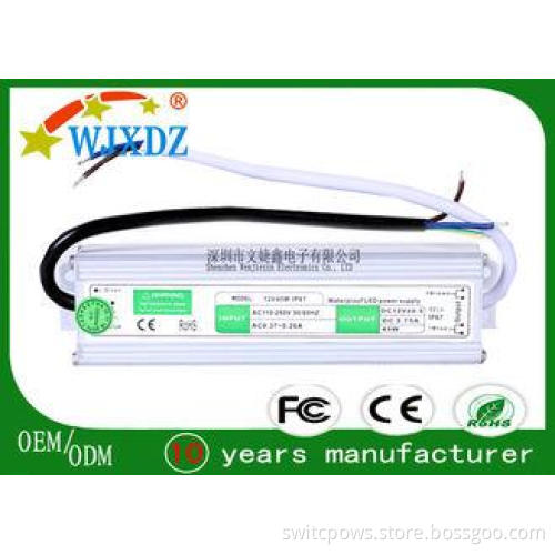 3.75A Waterproof LED Power Supply 45W , LED Lighting Power